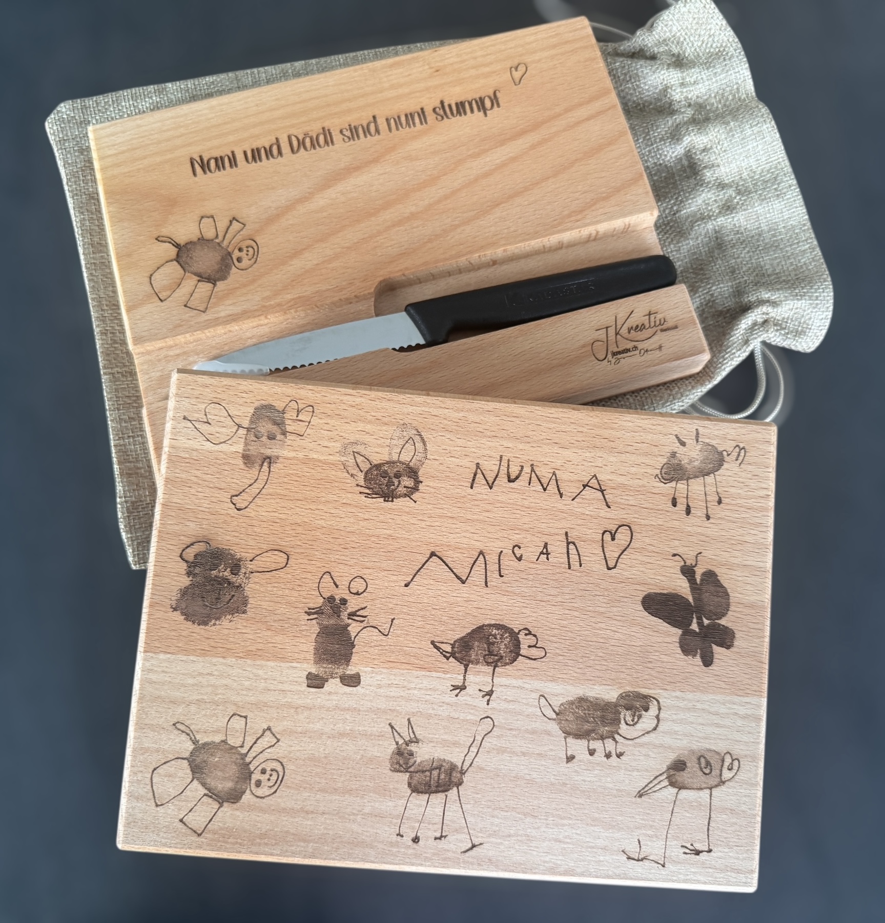 Schneidebrett mit Messer XL – Bild 5